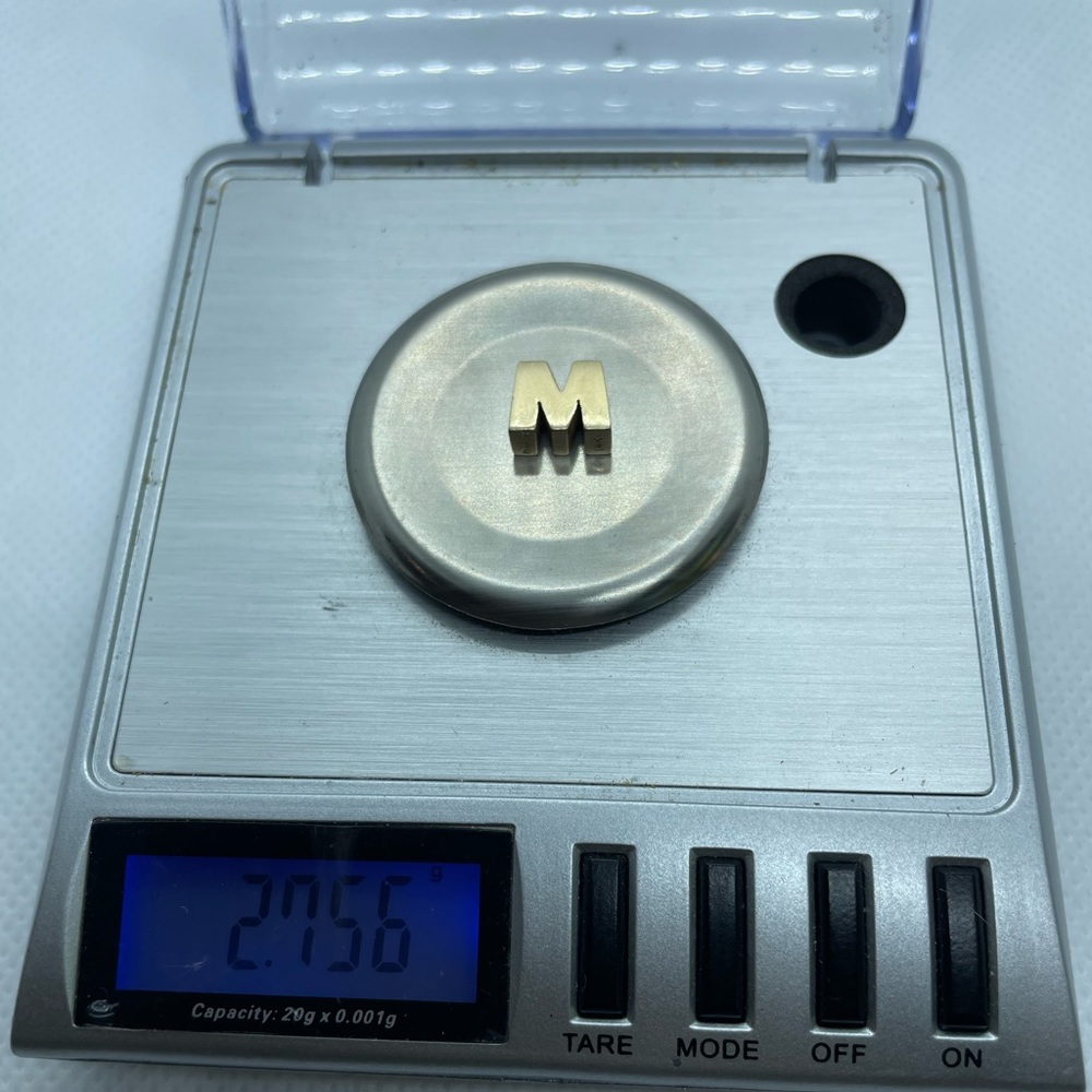 Retired 14k Solid Yellow Gold James Avery Chunky Letter M Charm Bead - Picture 6 of 7